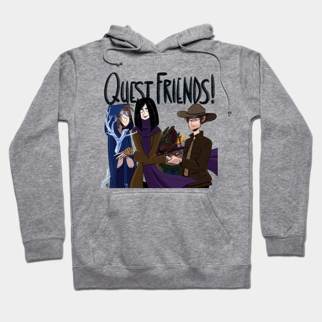 Quest Friends! Logo (Flashback Future) Hoodie by Quest Friends!